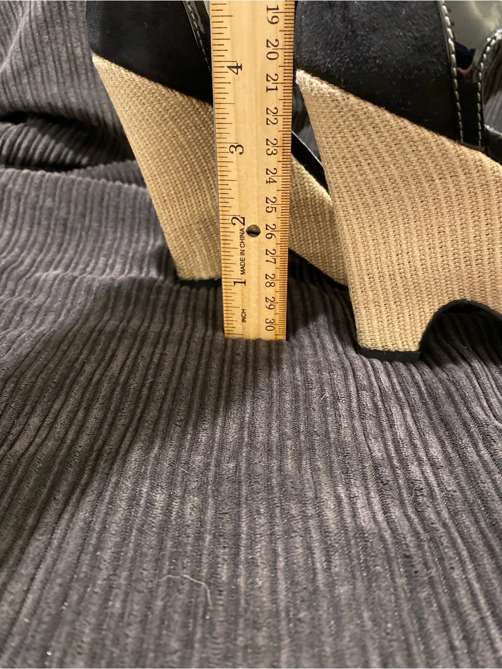 Tod's Black Patent Leather Wedge Sandals with Natural Woven Heel